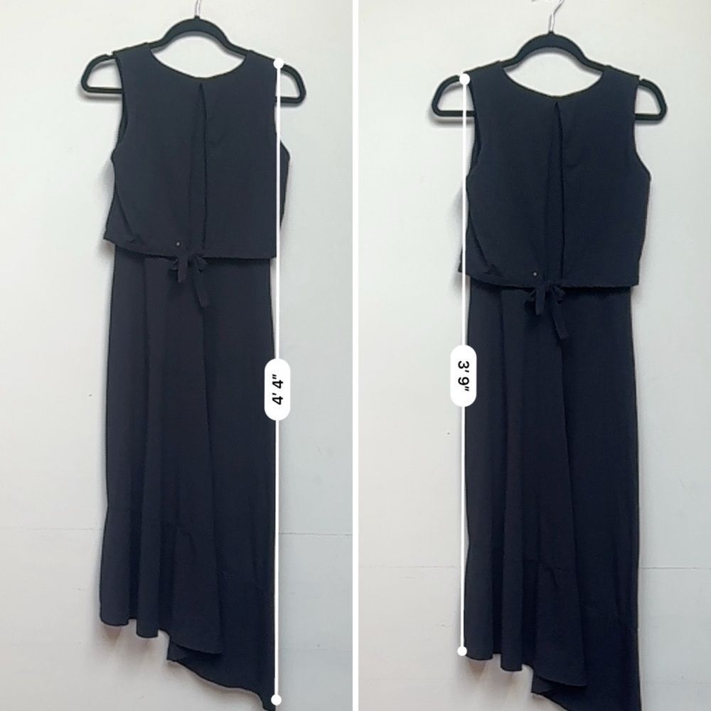 Cuyana Black Asymmetrical Overlay Dress Size X-Small - Picture 10 of 10
